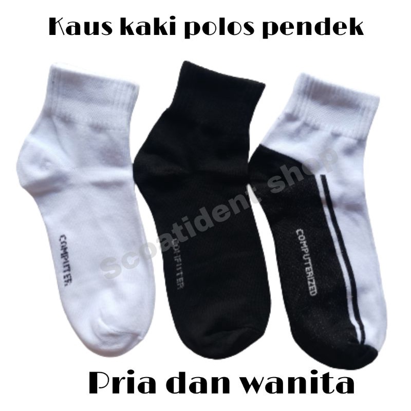 Kaos kaki pendek polos atas mata kaki pria dan wanita(Harga 6 pasang)