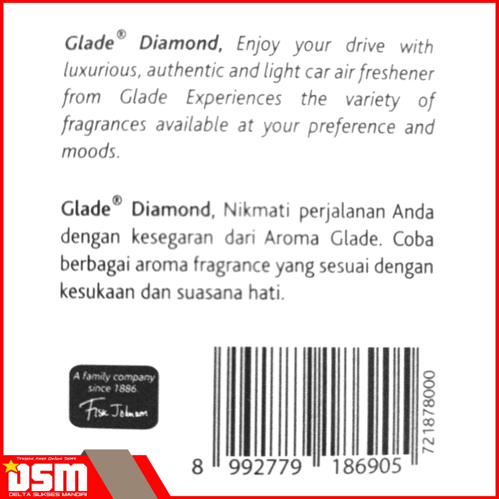 Glade Diamond Parfum Mobil - Refill 80ml / Isi Ulang Glade Diamond