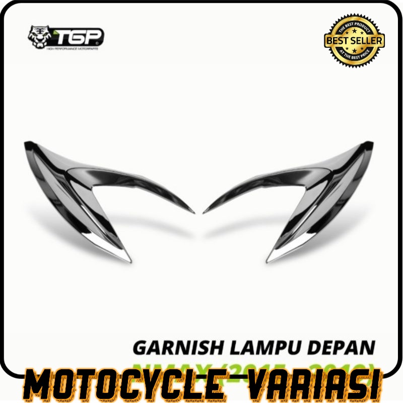 Garnish lampu depan nmax 2015-2019 Black chrome