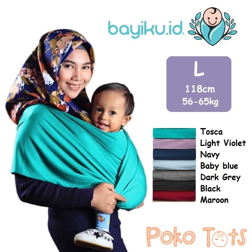 Bayiku Upgrade LARGE (L) Geos 2in1 With Sashbelt Instant Baby Wrap Sash Belt Gendongan Bayi Instan