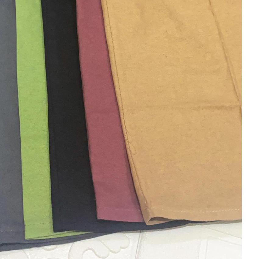 Ω Celana Kulot Linen kancing polos Bahan linen Celana panjang wanita ➪