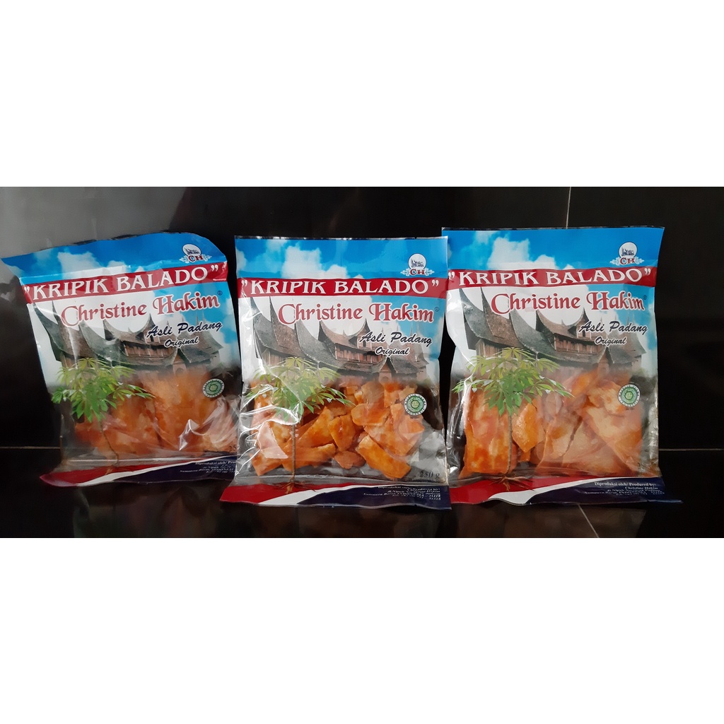 

Yang Lagi Viral Keripik Balado Christine Hakim 250g Kemasan Biru / Sanjai Balado Christine Hakim