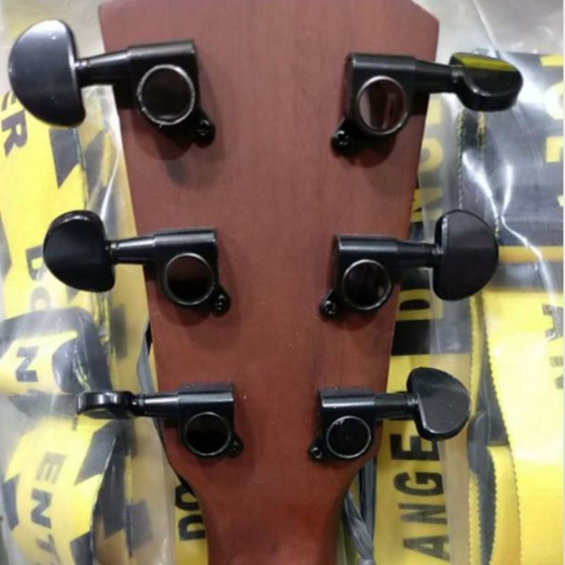 dryer gitar hitam tunning machine Head guitar 1set kanan dan kiri