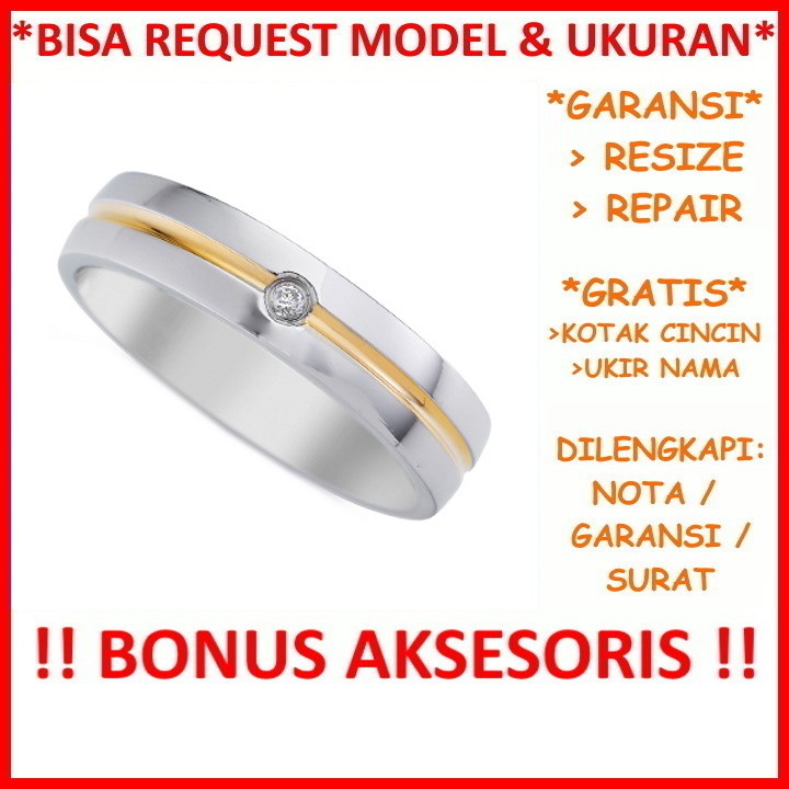 Gratis Tulis Ukir Nama Bisa Pesan Model Garansi Silver Asli Cincin Kawin Perak Nikah Tunangan Id416