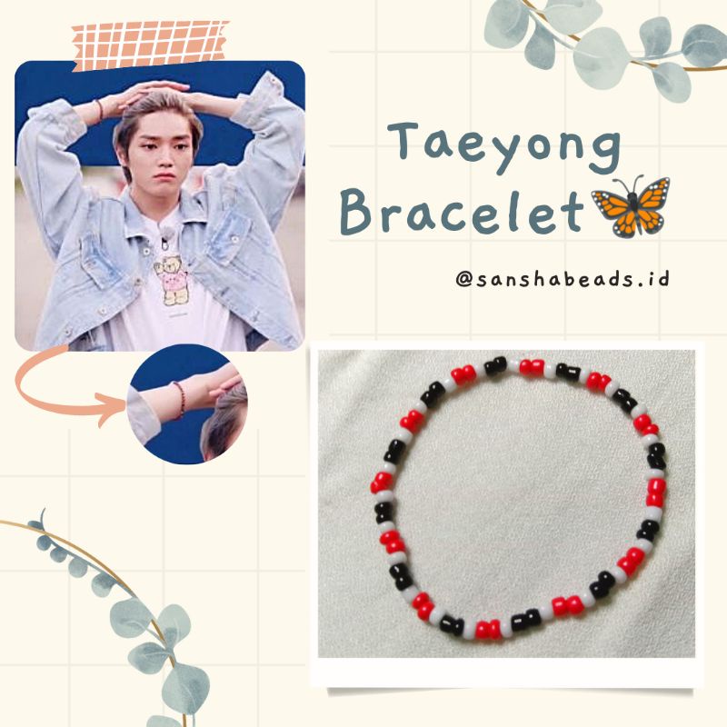 Taeyong NCT Bracelet Beads Beaded Gelang Manik Manik Kpop