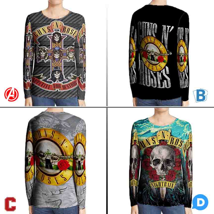 Kaos Guns N Roses Tshirt - Unisex Tshirt Fullprint Bahan Polyester Jersey Distro Quality