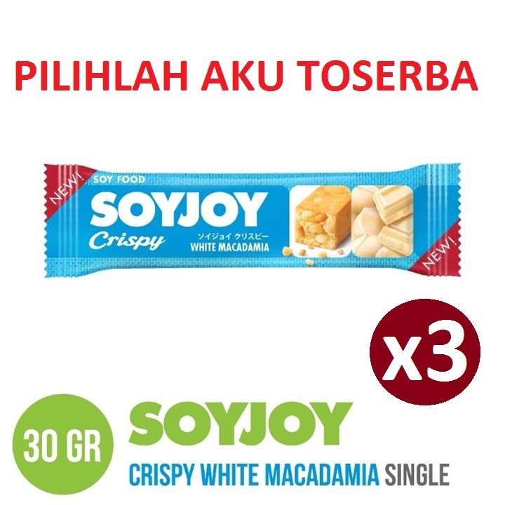 SOYJOY CRISPY WHITE MACADAMIA 25 gr - ( HARGA PAKET ISI 3 PCS )