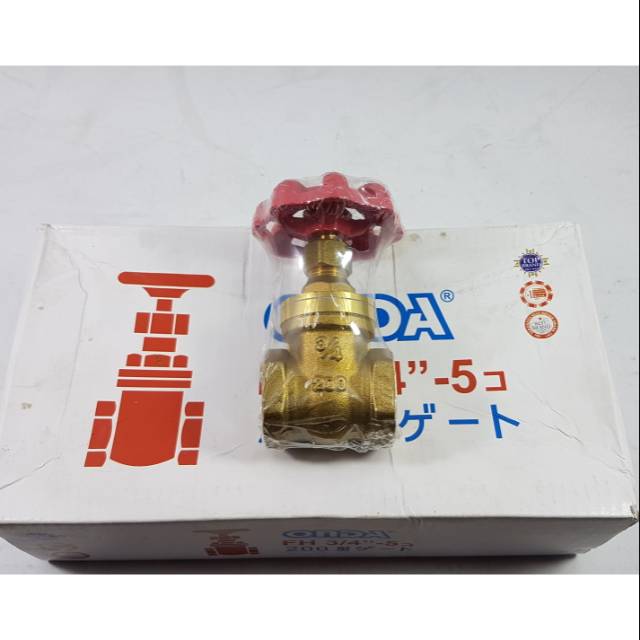 Gate Valve Onda 3/4" / stop kran onda 3/4" kuningan