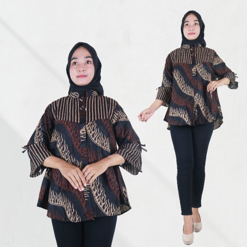 Blus Batik Terompet Sogan - Naira Batik