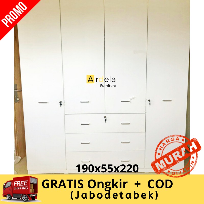  Lemari  Pakaian Modern Minimalis  Bahan PB dan MDF Ukuran 