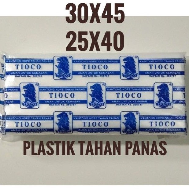 Plastik Tahan Panas Tioco HDPE anti panas 25x40 - 30x45 plastik tahan panas buram