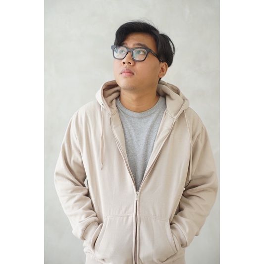 Hoodie Zipper Beige