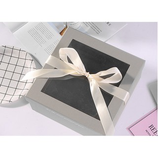 Box Tebal Abu Kotak Kado Elegan Hard Box Super Tebal Pita