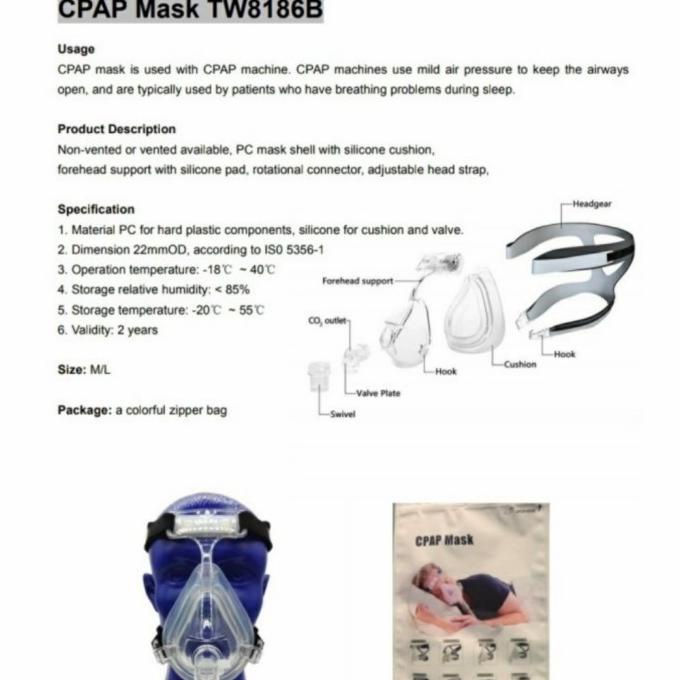 Masker Full Mask Cpap Bipap Ventilator Niv