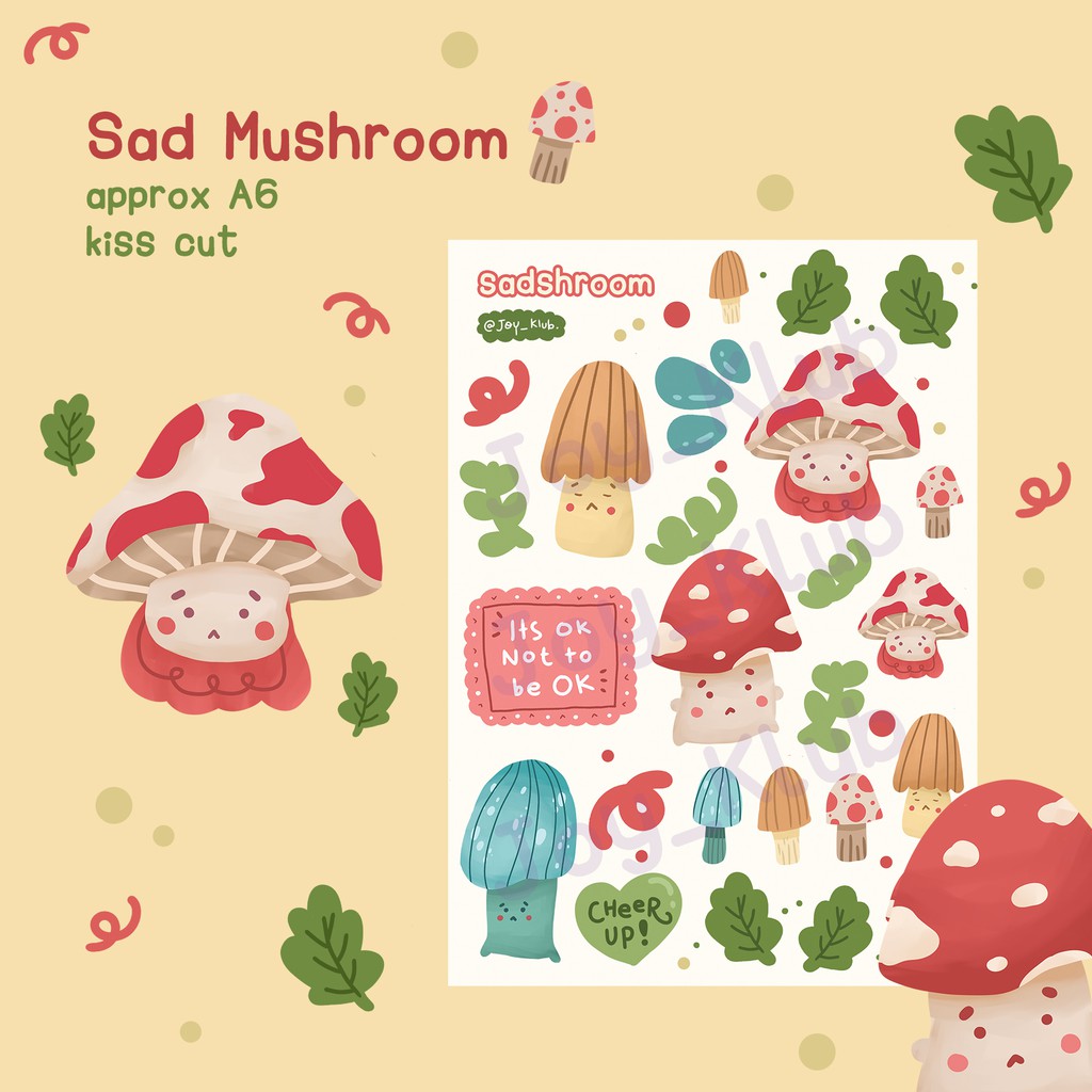 

Joy Klub - Sadshroom Stationary Sticker Sheet (Cek Deskripsi) Sticker Deco Sticker Aesthetic Laptop