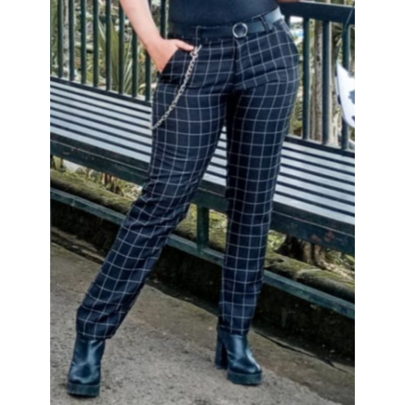 Celana tartan kotak wanita celana pendek tartan celana panjang tartan wanita pants tartan kotak