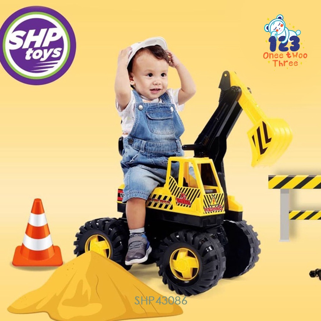 Mobil Mainan Anak Dorong Murah Eskavator SHP SBS712  Mobilan Excavator Beko Keruk Besar READY MANADO