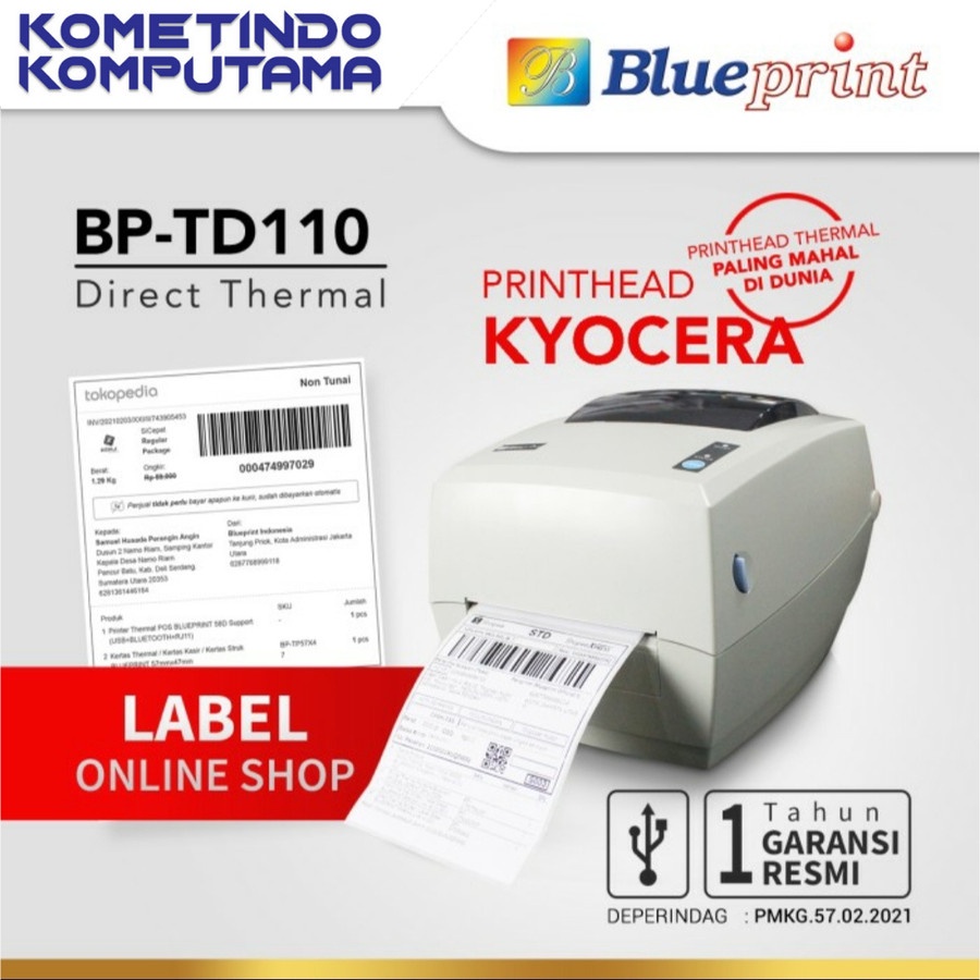 78x120 mm @40mm isi 76 Direct Thermal Sticker Portable Label Resi BLUEPRINT 78x120 mm @40mm isi 76 / Label Stiker