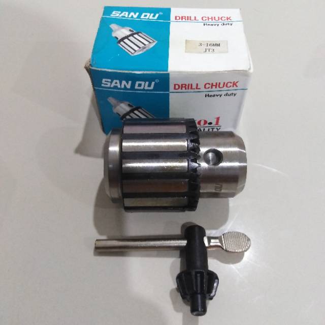 kepala bor mesin bor duduk 3-16mm type JT3 tanpa drat-bodi besar san ou heavy duty