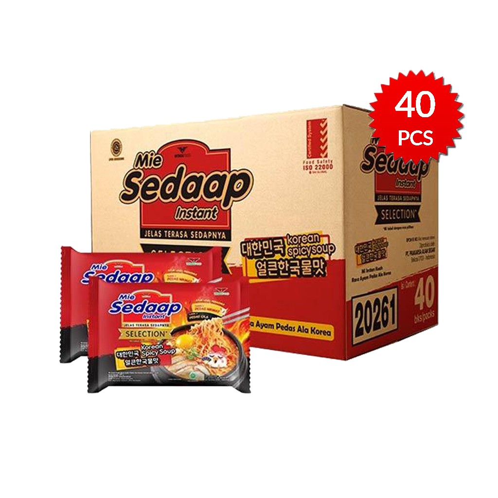 

Mie Sedaap Kuah Rasa Korean Spicy Soup | 1 Dus | 40 pcs