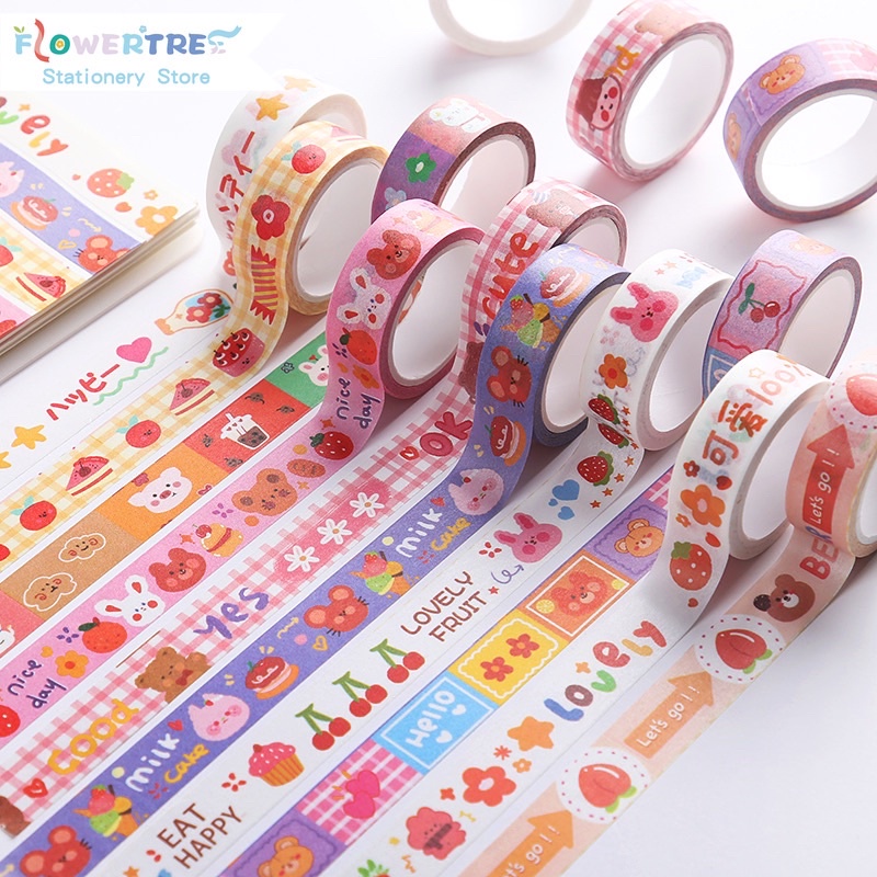 

washi tape journal aesthetic sticker sample 20 cm, sharing washi tape journal