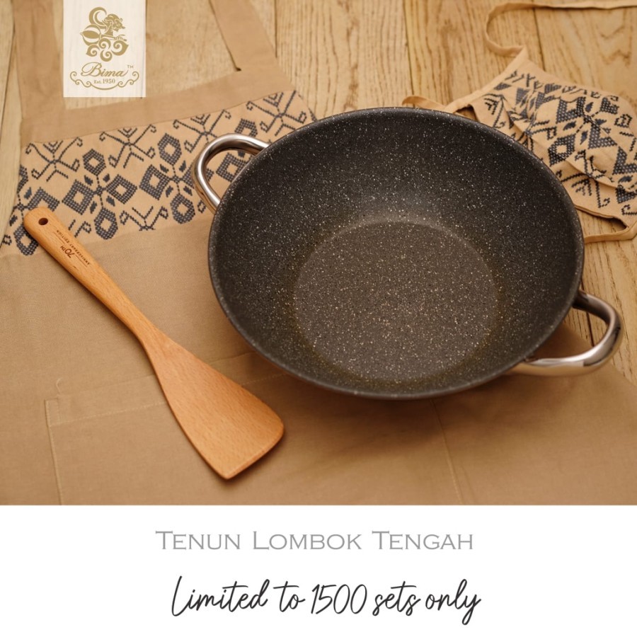 Bima Origin Stone Force Non Stick Wok Kuali 28 Cm Free Gifts Limited Edition