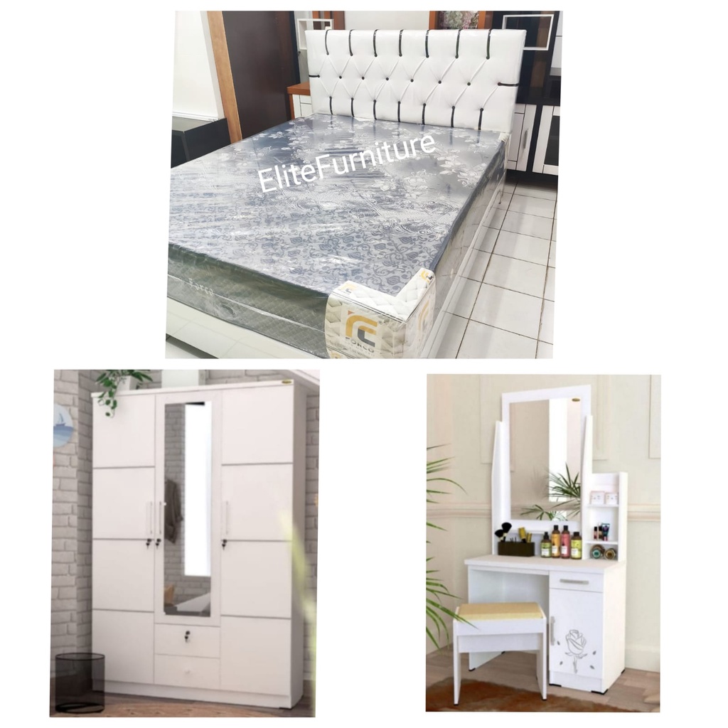 KAMAR SET SESERAHAN PAKET HEMAT , RUANG KAMAR SET MULTIBET + LEMARI + MEJA RIAS FREE 2 BANTAL/ set n