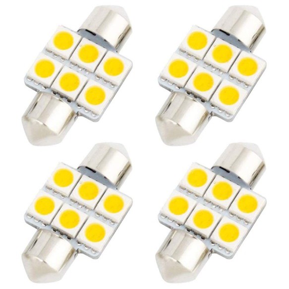 Lampu Led Plafon 6 SMD 5050 6 Mata - LED Kabin Mobil Festoon 36mm | Led Plafon 5050 | Led 6 Mata