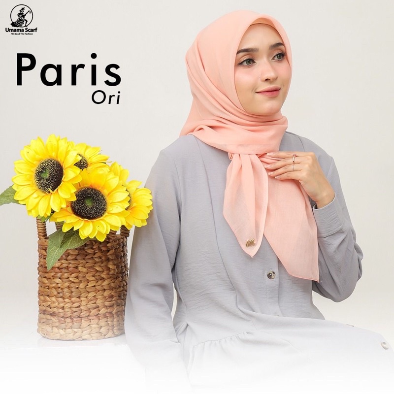 HIJAB SEGIEMPAT PARIS ORI UMAMA SCARF METAL LOGO