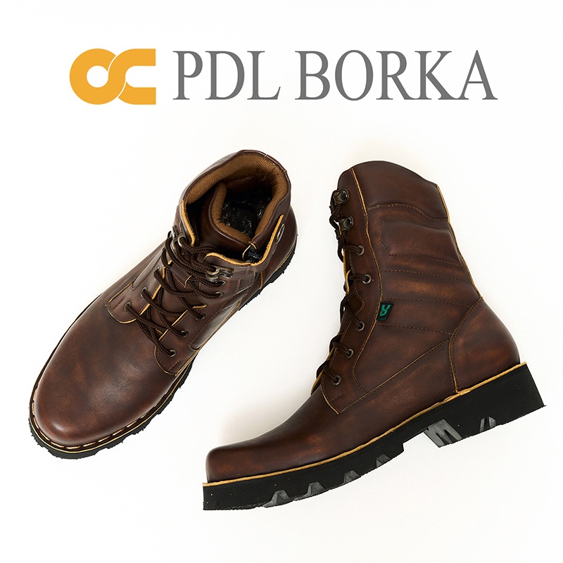 SEPATU BOOT PDL BORKA SAFETY KULIT ODONCIBADUYUT