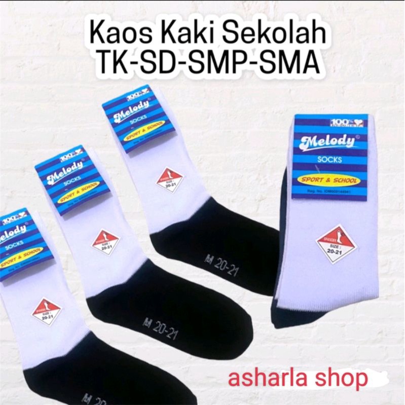 kaos kaki sekolah TK SD SMP dan SMA merk melody