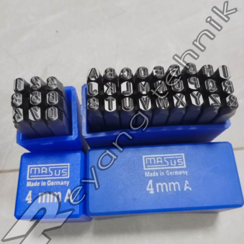 

MASUS Germany 4mm A Alat Ketok Stamp Punch Kapital Huruf A-Z & Figure Angka 0-9