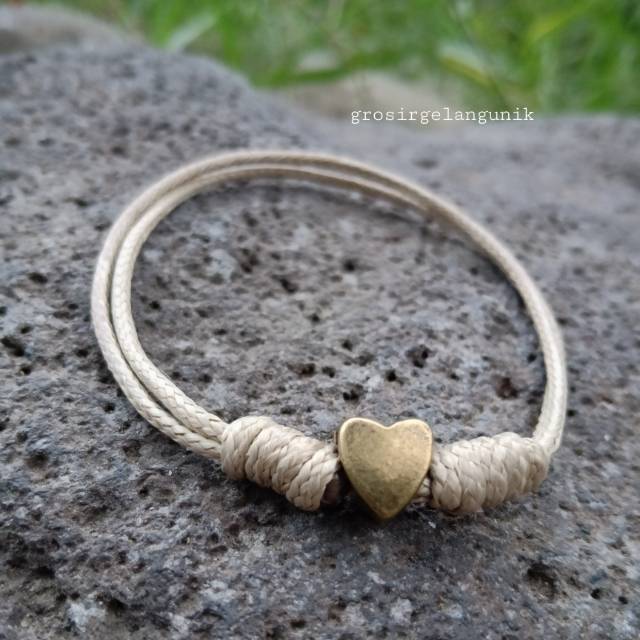 Love Bronze Bracelet Gelang Nama Gelang Inisial Custom Handmade [Kode Model : G147]