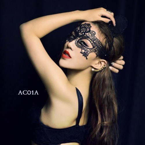 [STOCK TERBATAS]] TOPENG PESTA AKSESORIS LINGERIE TOPENG LACE HITAM AC01
