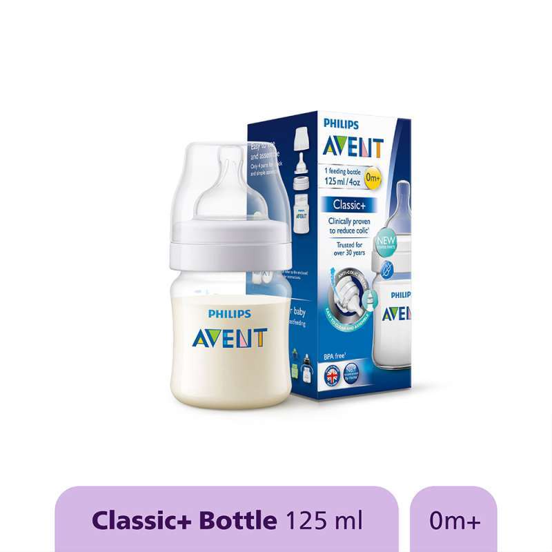 ♥BabyYank♥ BOTOL SUSU AVENT CLASSIC+ SCF560/17 - Philips Avent Clas+ Baby 125ml Newborn Flow 0m+ Putih