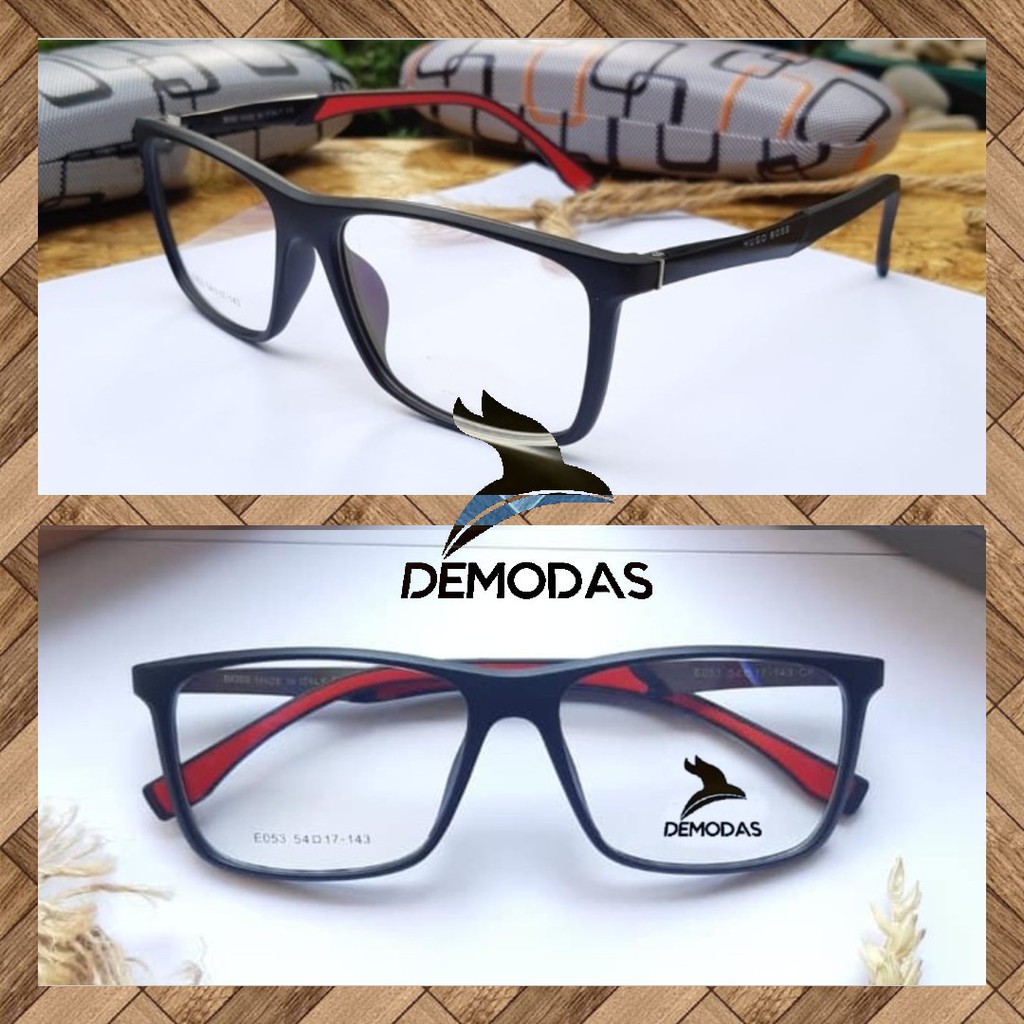 Demodas Kacamata Pria Lensa Photocromic Blueray Bluecromic Anti Radiasi Bluechromic Photochromic Normal Minus Silinder Plus E053 ada per pegas Demodas Glasses