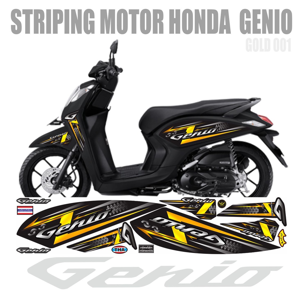 STRIPING MOTOR HONDA GENIO / HONDA GENIO VARIASI STRIPING GOLD 001 / VARIASI MOTOR GENIO 01