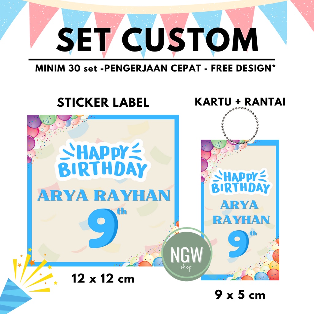 CUSTOM tambahan hampers label kartu dan rantai