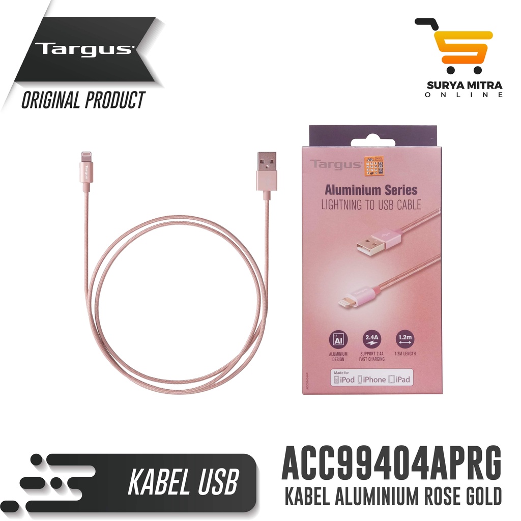 Kabel Targus ACC99404 Lightning to USB Rose Gold - ACC99404APRG