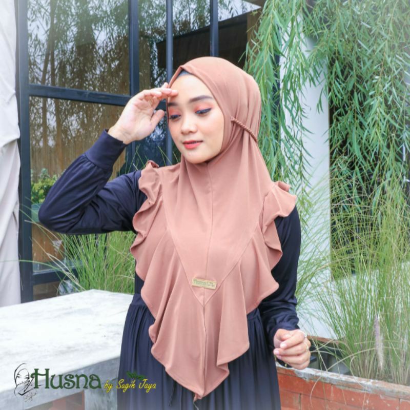 jilbab bergo non pad rempel tali ori husna jersey premium