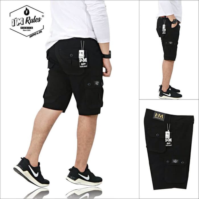 CELANA CARGO PENDEK I'M RULES HITAM CARGO I&M RULES PDL GUNUNG HIKING