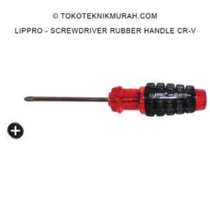 Lippro 126-664 Obeng CRV Gagang Karet Plus 6&quot;x6mm (+)