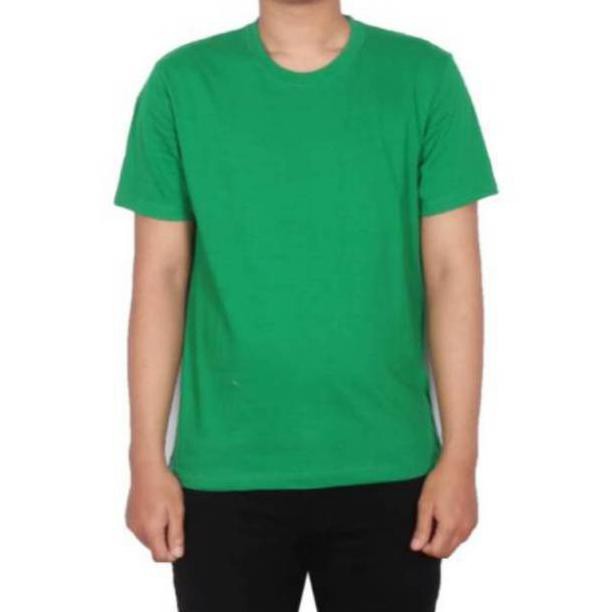 KAOS POLOS BAHAN COTTON COMBET 30S PRIA WANITA HIJAU FUJI WAME POLOS BAPAK ANAK JEANS LEVIS