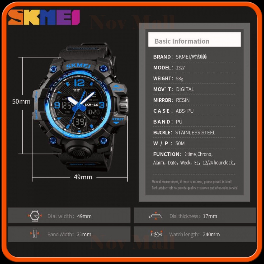 SKMEI Jam Tangan Digital Analog Pria - 1327