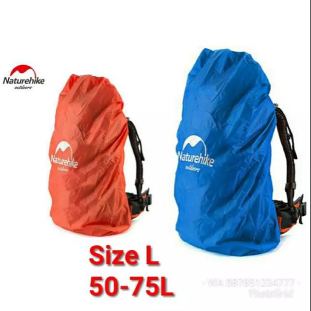 RAIN COVER TAS CARRIER BACK PACK WATERPROOF SIZE L NATUREHIKE ORIGINAL