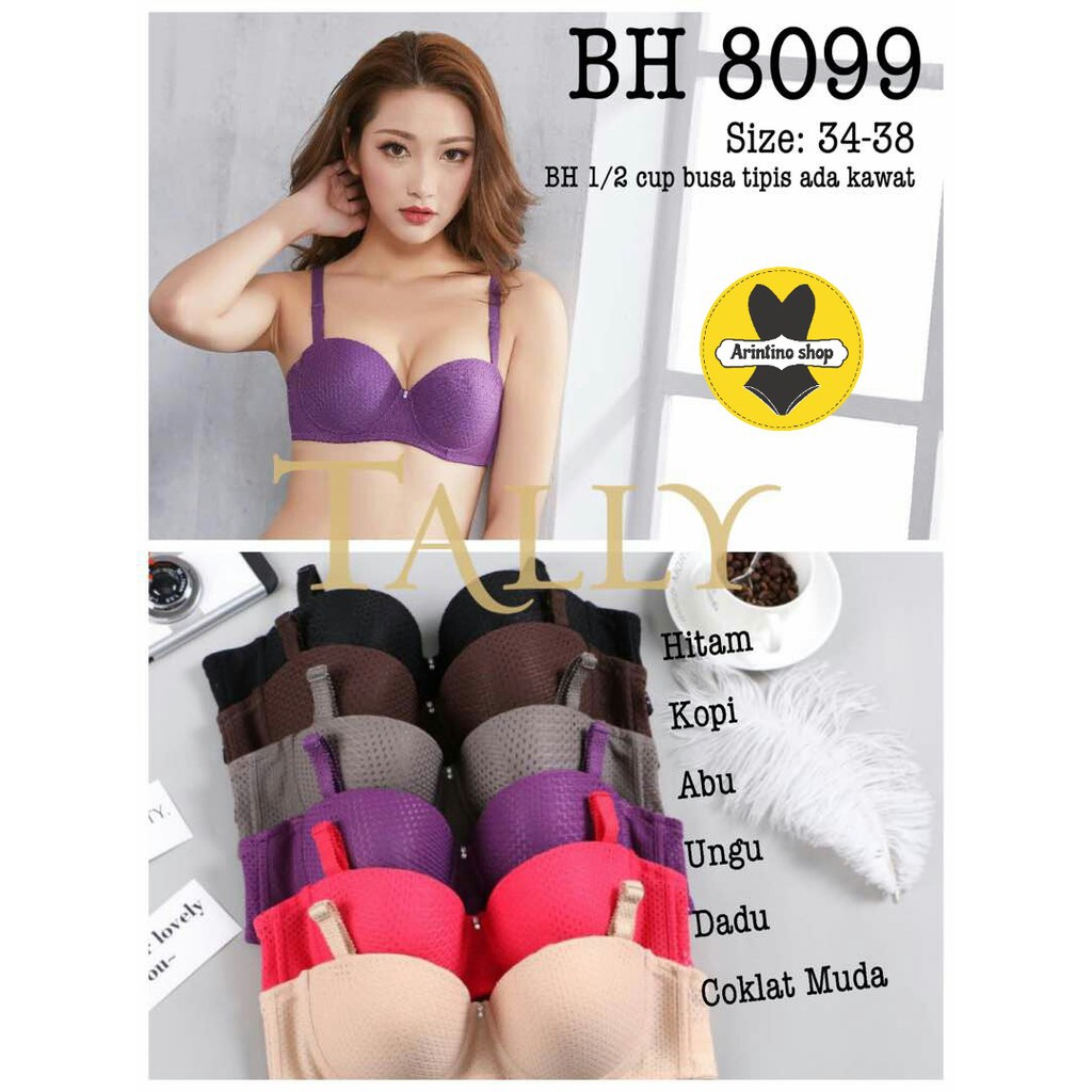 Bh Bra Tally 7210 / 8099 (Cup B-C) 1/2 Cup Half Cup | Busa Tipis Pakai Kawat |fjc