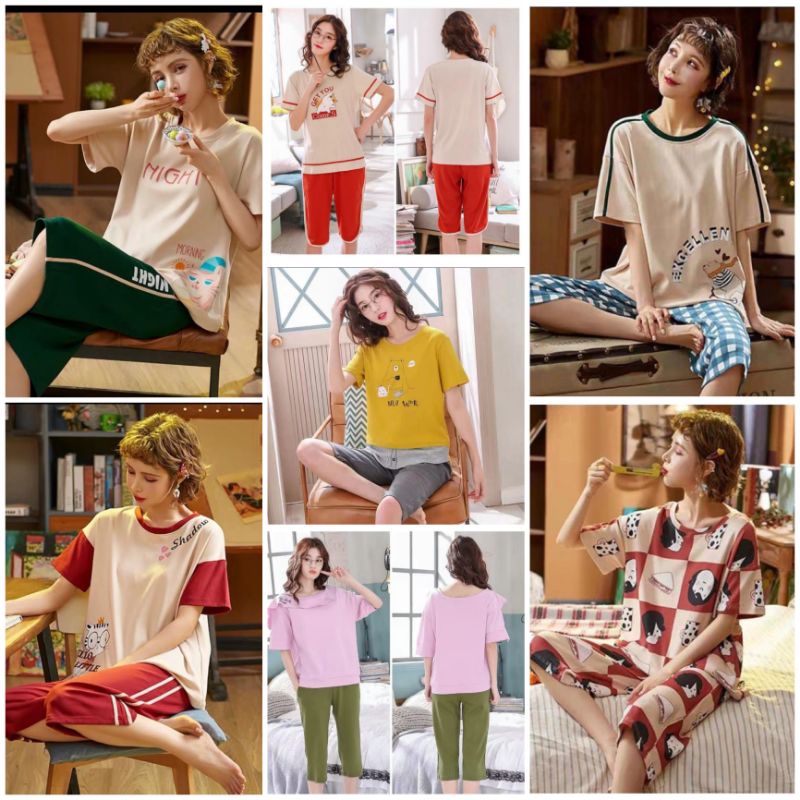 Piyama Import 3/4 Hp/Cp  import/stelan baju cewek/baju tidur import/fashion import C09-C3