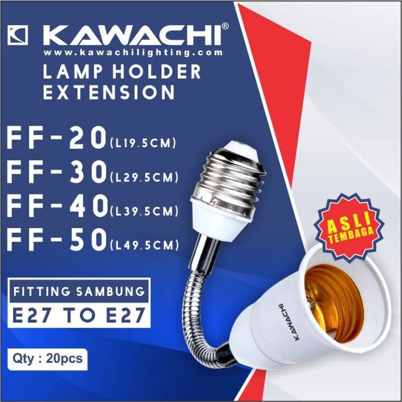 Fiting Extension/Kap Lampu sambung Flexible E27 panjang 30cm