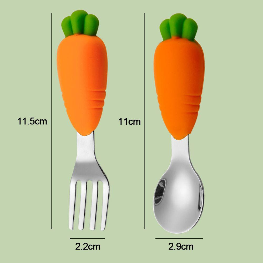 Preva Children Utensil Reusable Carrot Shape Baby Food Feeding Alat Makan Anak