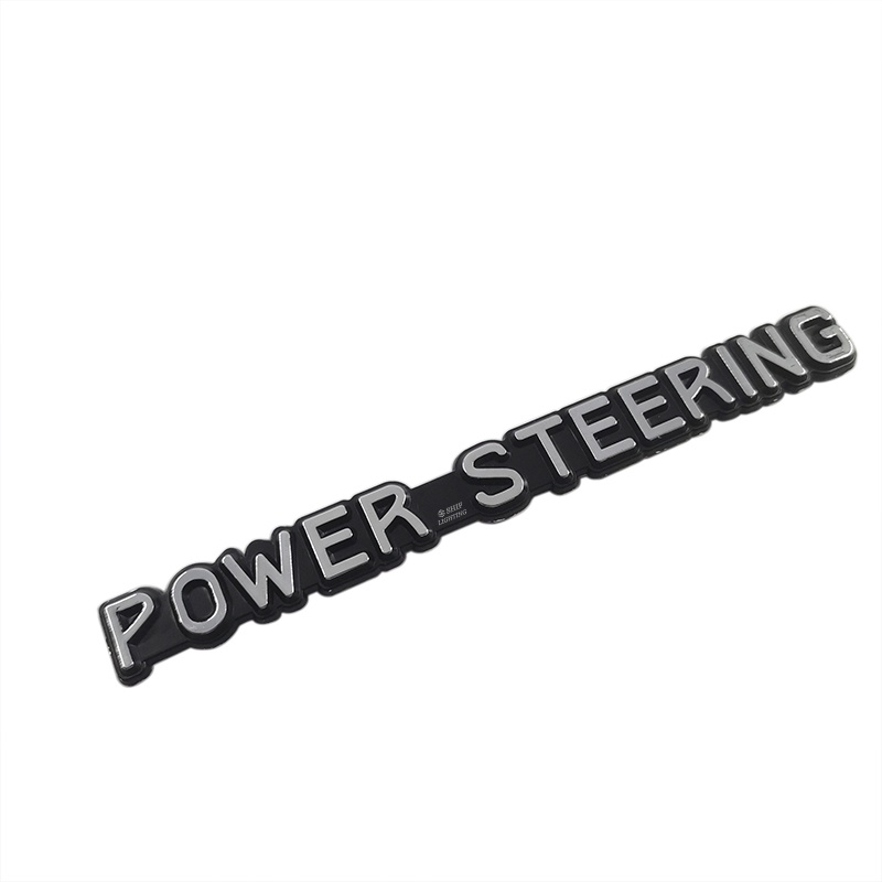 1pc Stiker Emblem Logo Power Steering Bahan ABS Untuk Dekorasi Mobil